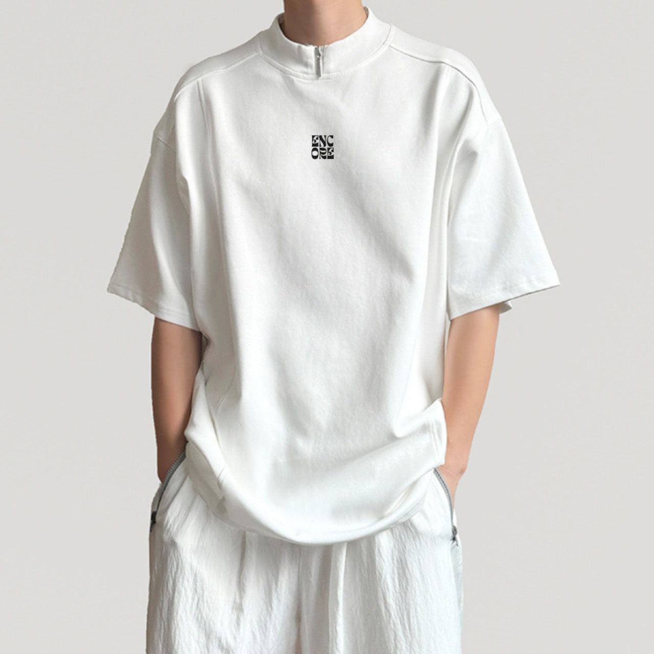 Unisex Mock Neck Tee