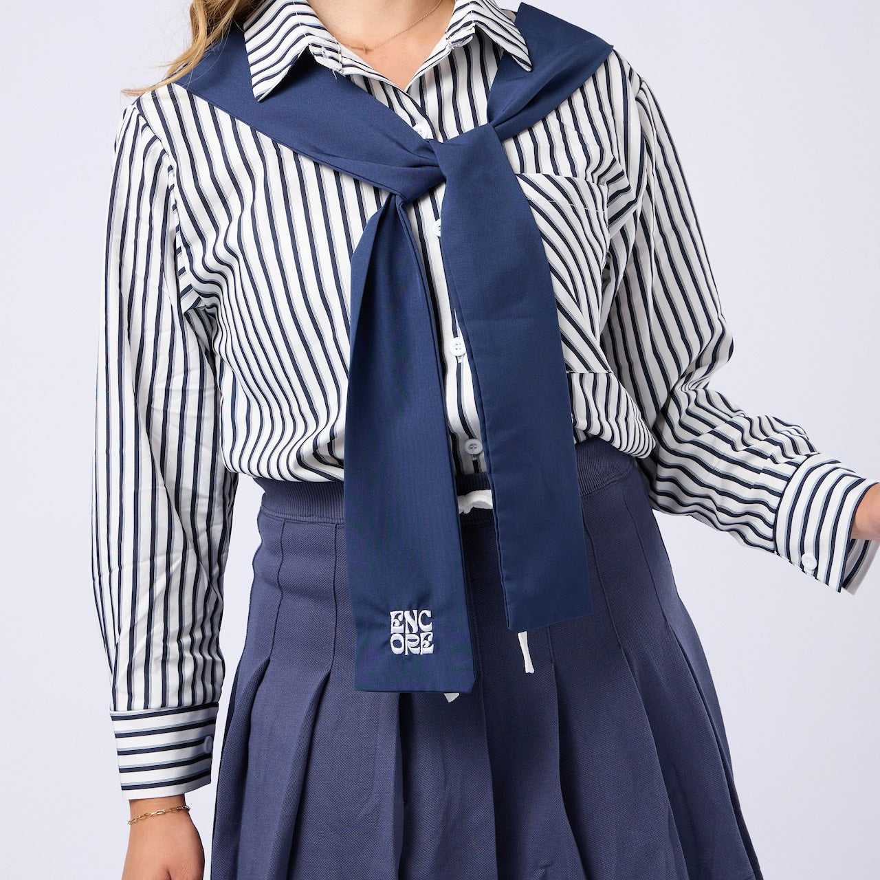 Striped ribbon shirt